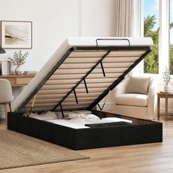 Durable King Single Ottoman Storage Bed Frame with Lift-Up Base
