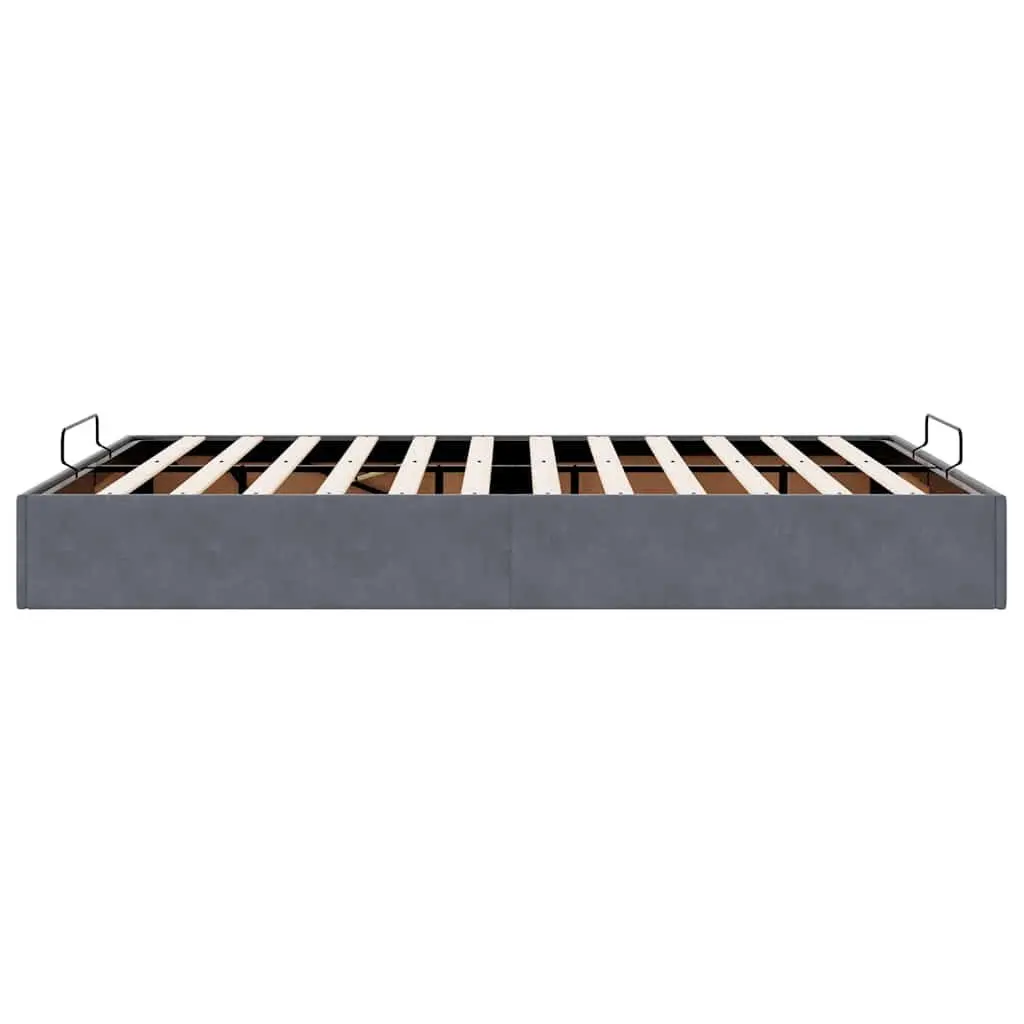 Grey Velvet Double Ottoman Bed Frame with Lift