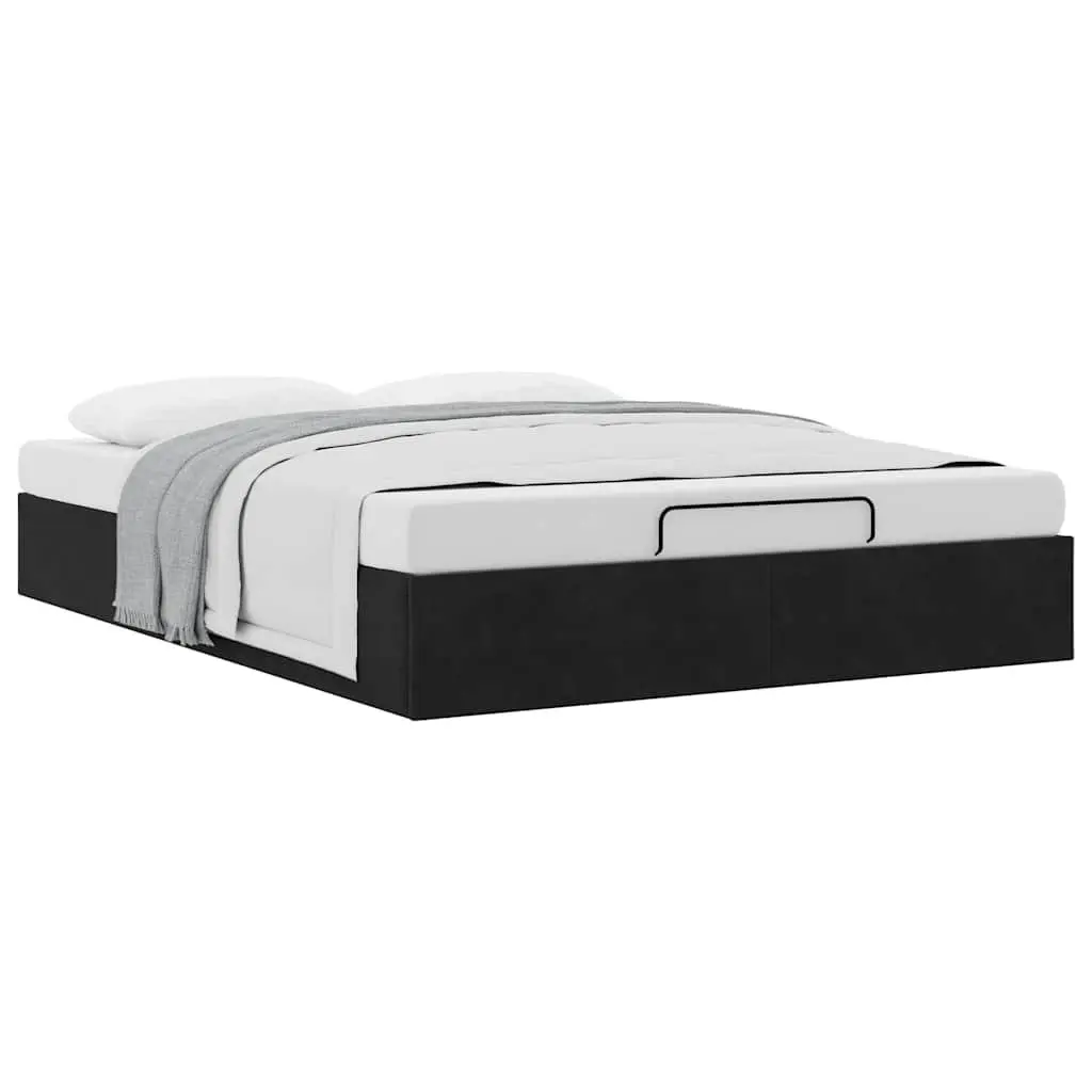 Black Velvet Double Ottoman Bed Frame