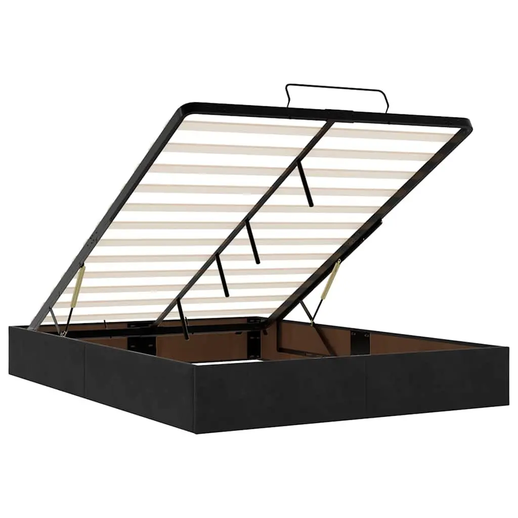 Black Velvet Double Ottoman Bed Frame