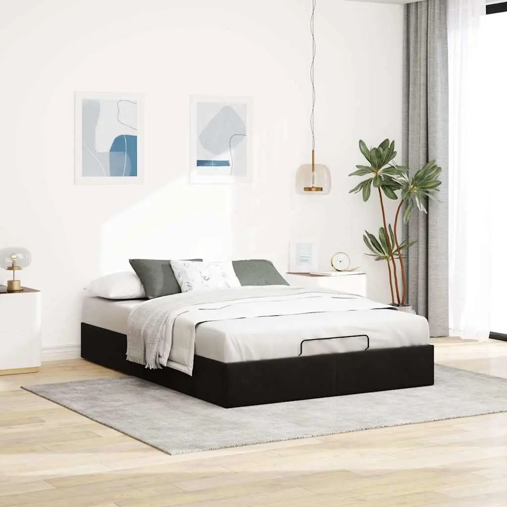 Black Velvet Double Ottoman Bed Frame