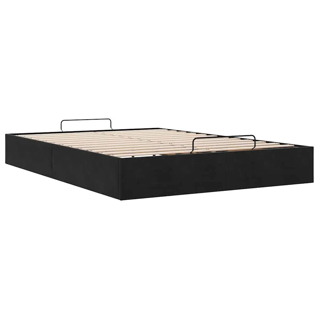 Black Velvet Double Ottoman Bed Frame