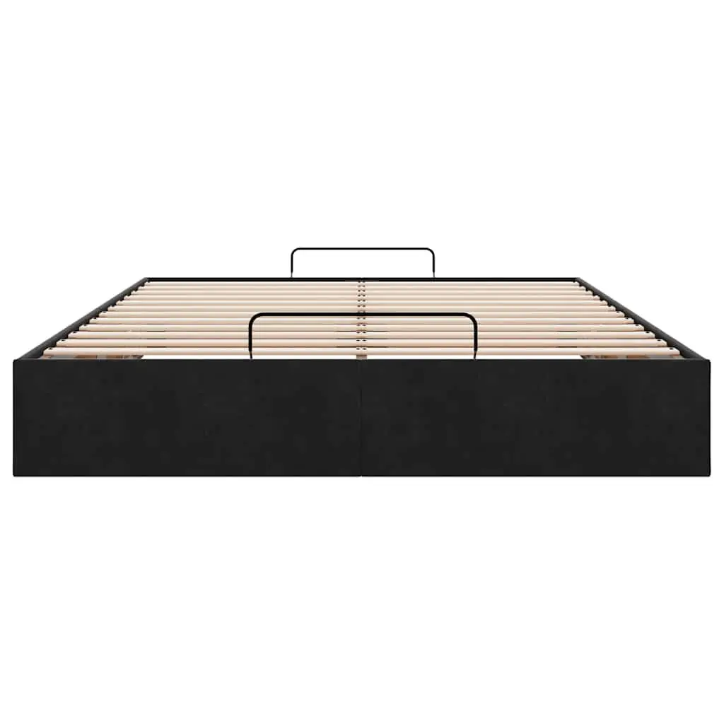 Black Velvet Double Ottoman Bed Frame