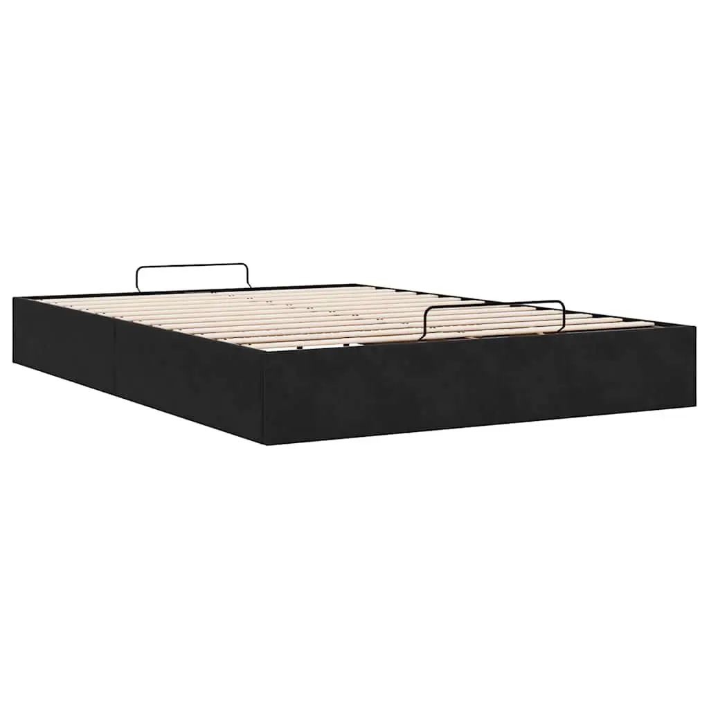 Black Velvet Double Ottoman Bed Frame