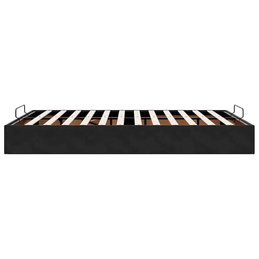 Black Velvet Double Ottoman Bed Frame
