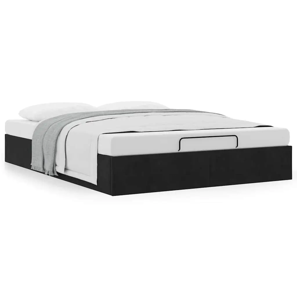 Black Velvet Double Ottoman Bed Frame