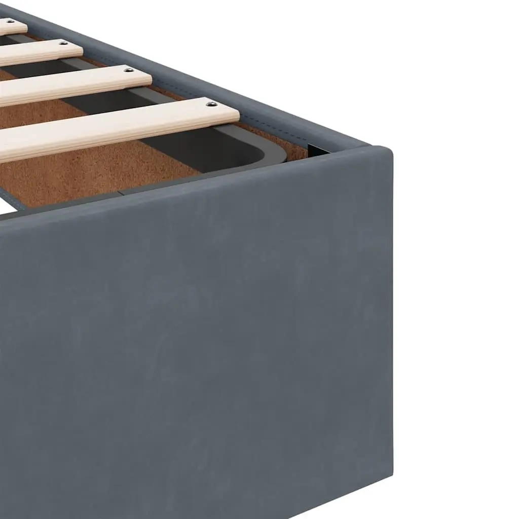Ottoman Bed Frame Velvet Grey Queen Size with Under-bed Storage and Hydraulic Lift