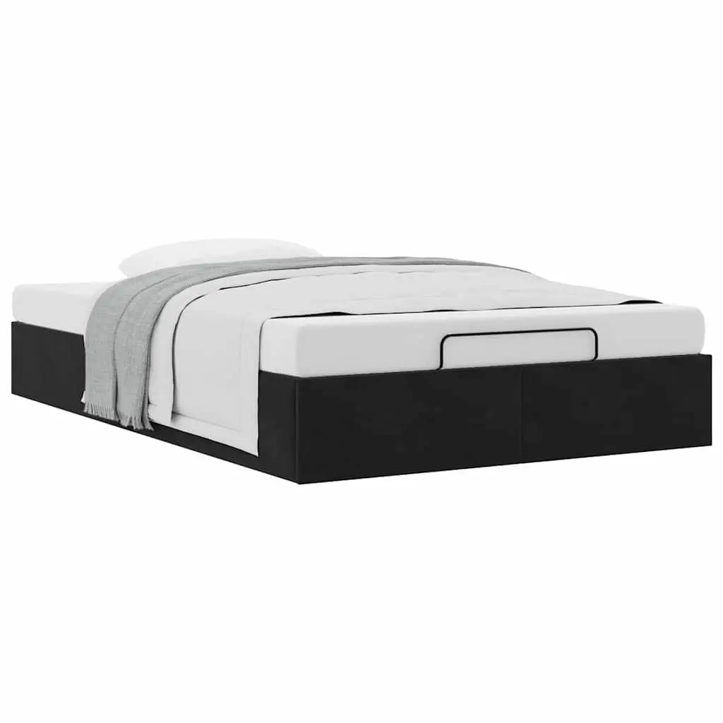 Black Velvet King Single Ottoman Storage Bed Frame