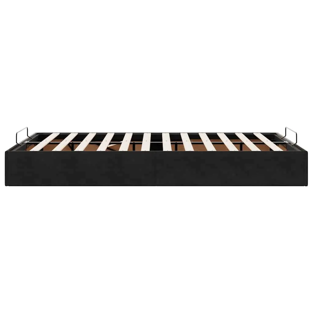 Black Velvet King Single Ottoman Storage Bed Frame