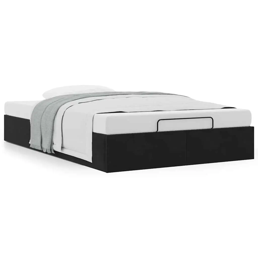 Black Velvet King Single Ottoman Storage Bed Frame