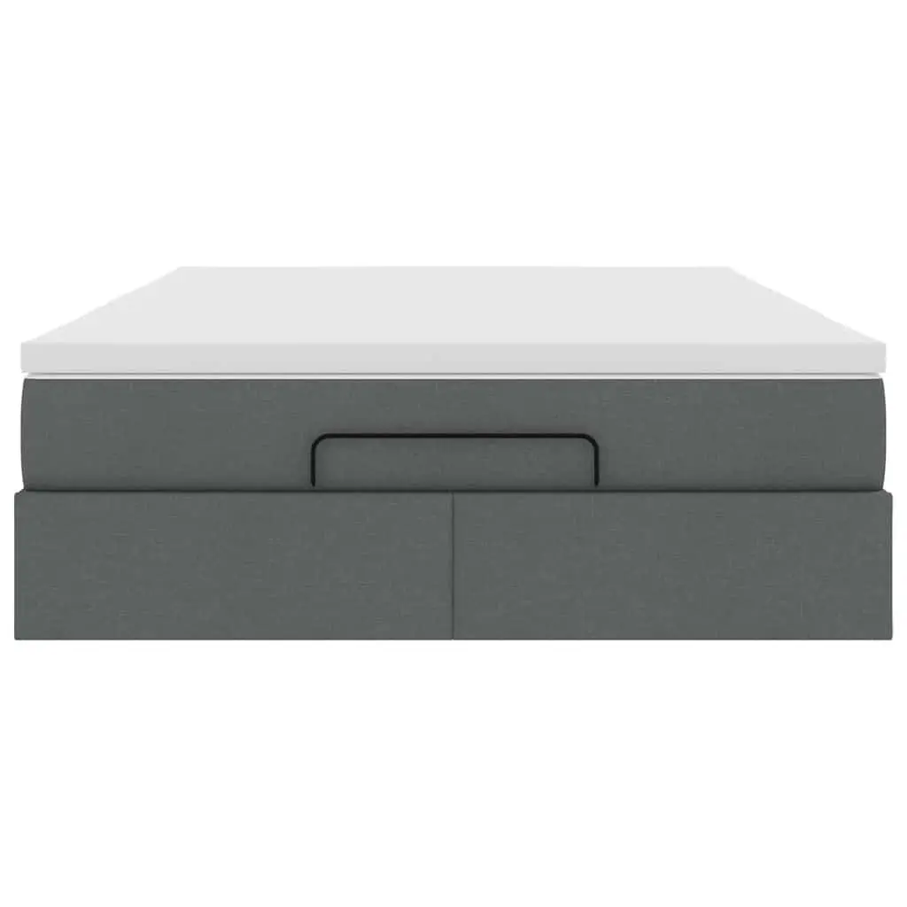 Ottoman Bed Pocket Spring Mattress Queen Grey Fabric Storage Lift Base