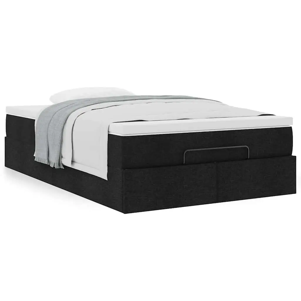Ottoman Bed King Single Black Fabric Storage Lift Up Frame with Pocket Spring