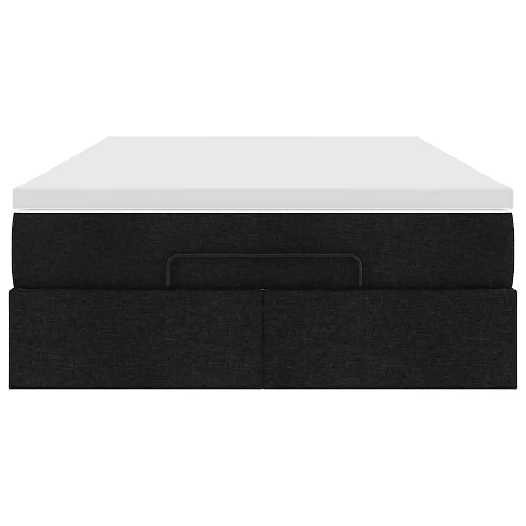 Ottoman Bed King Single Black Fabric Storage Lift Up Frame with Pocket Spring