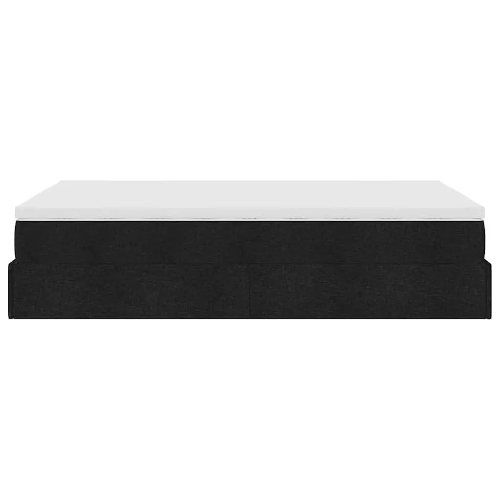 Ottoman Bed King Single Black Fabric Storage Lift Up Frame with Pocket Spring