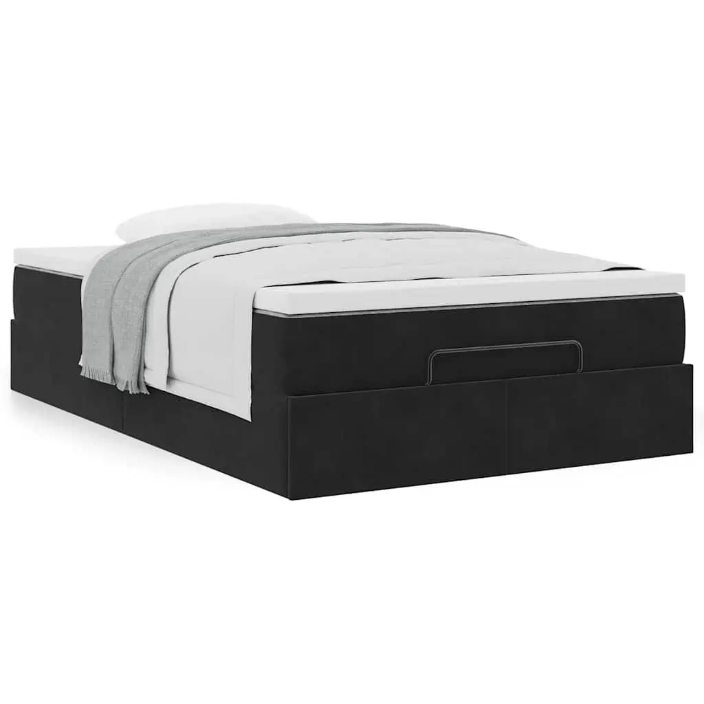 Black Velvet Ottoman Storage Bed King Single