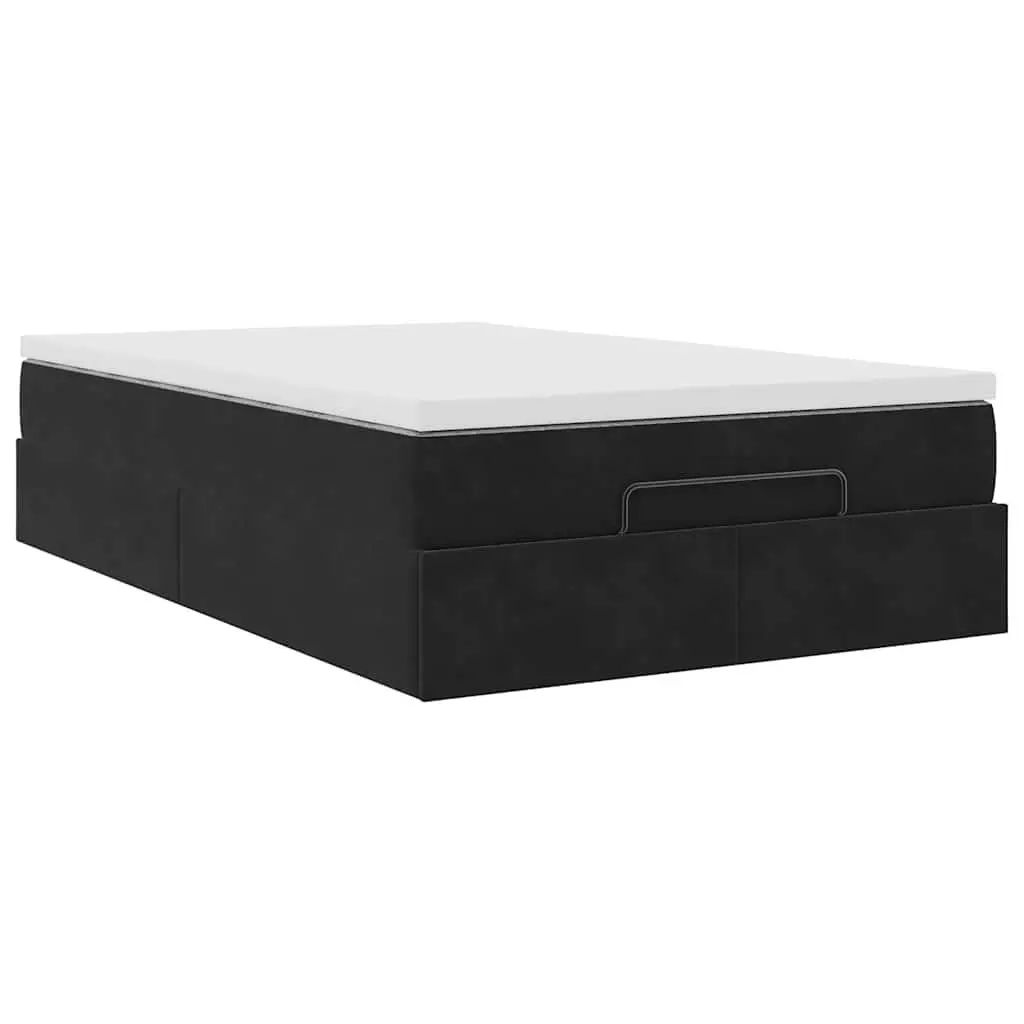 Black Velvet Ottoman Storage Bed King Single