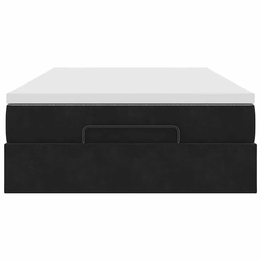 Black Velvet Ottoman Storage Bed King Single