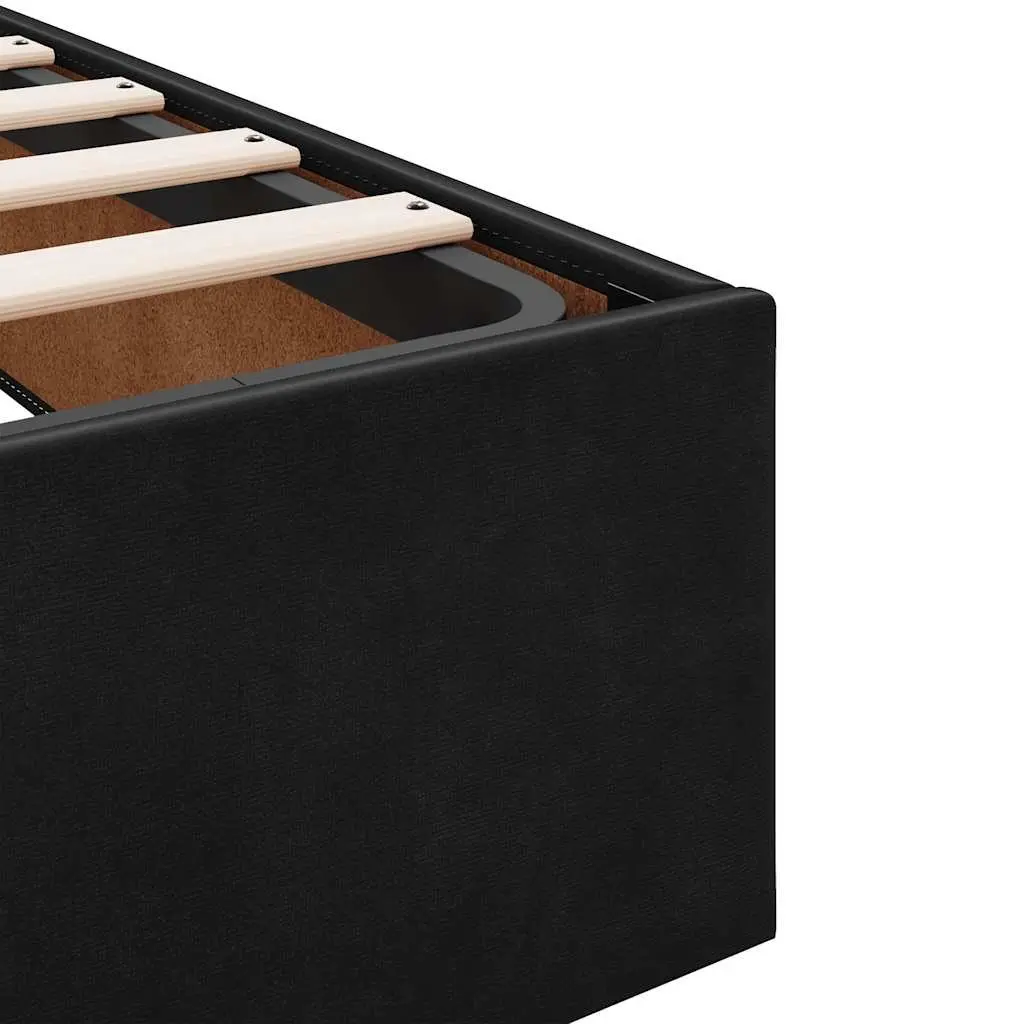 Black Velvet Ottoman Storage Bed King Single