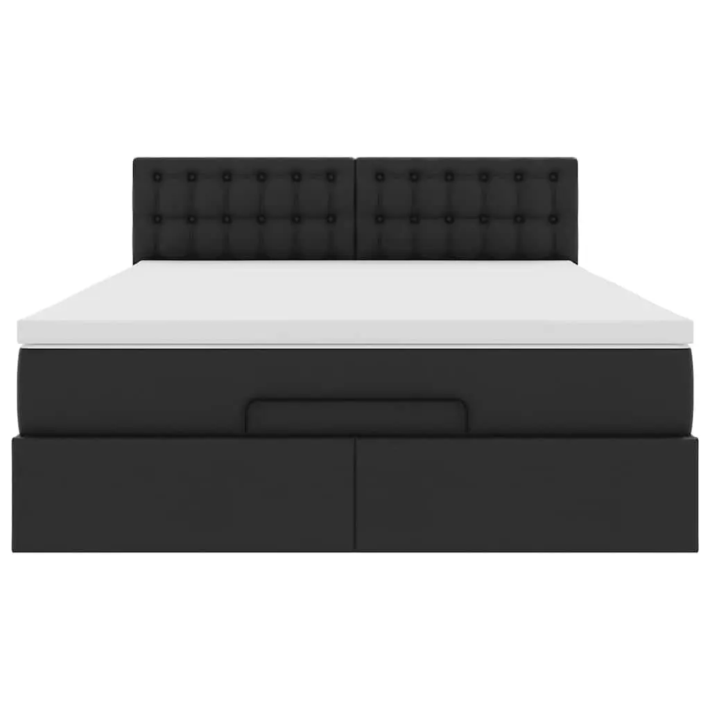 Queen Ottoman Bed with Pocket Spring Mattress in Black
