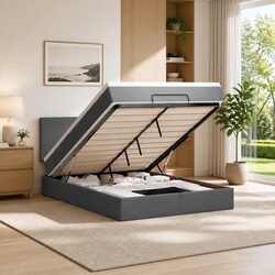Premium Double Ottoman Bed with Comfortable Mattress