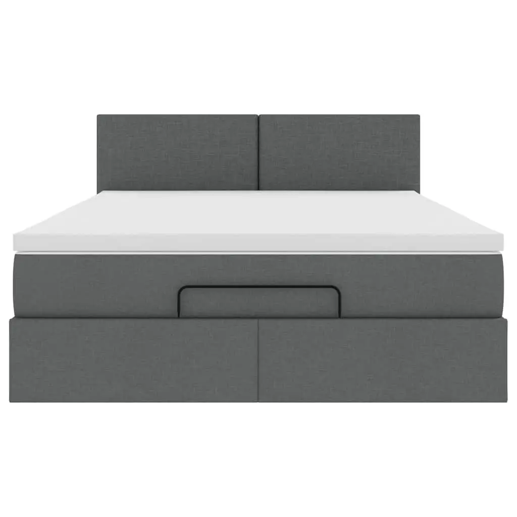 Grey Fabric Ottoman Bed Queen with Pocket Spring Mattress