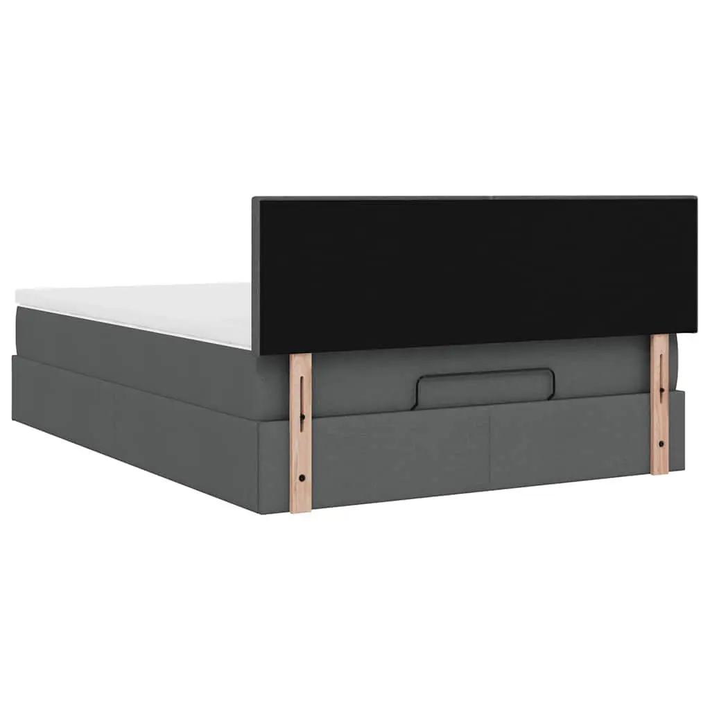 Grey Fabric Ottoman Bed Queen with Pocket Spring Mattress