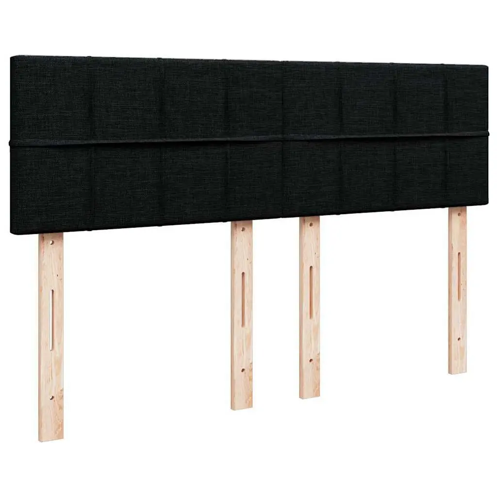 Ottoman Bed Polyester Fabric Black Double Size with Pocket Spring Mattress and Hydraulic Lift Storage Base