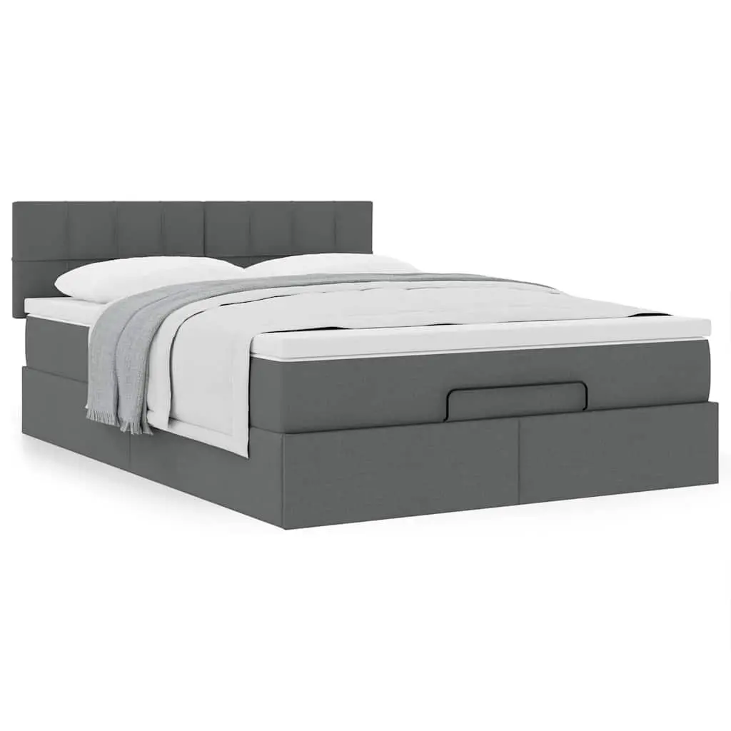 Queen Size Ottoman Bed with Pocket Spring Mattress in Grey