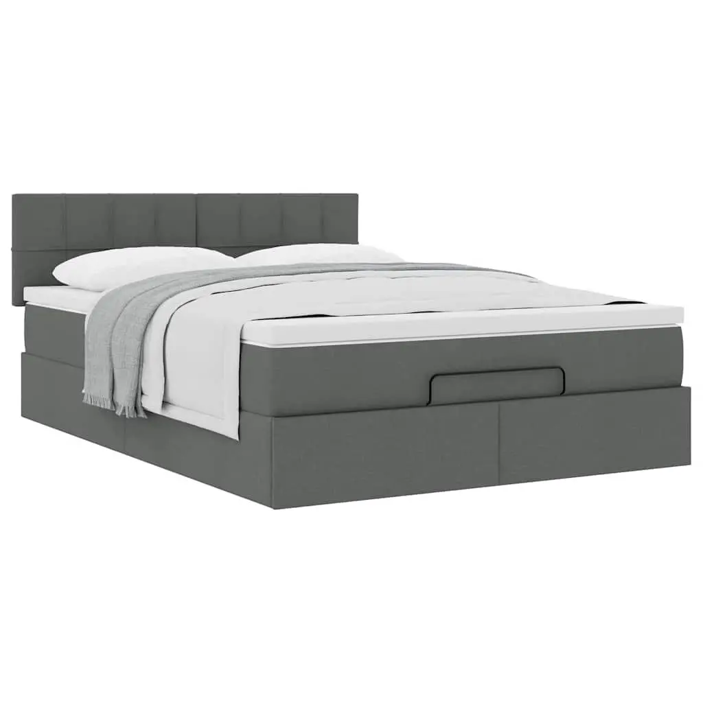 Queen Size Ottoman Bed with Pocket Spring Mattress in Grey