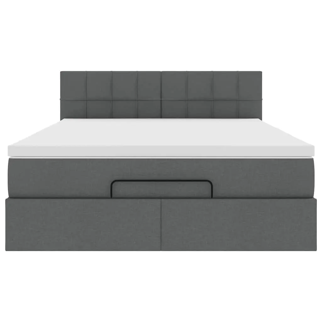 Queen Size Ottoman Bed with Pocket Spring Mattress in Grey