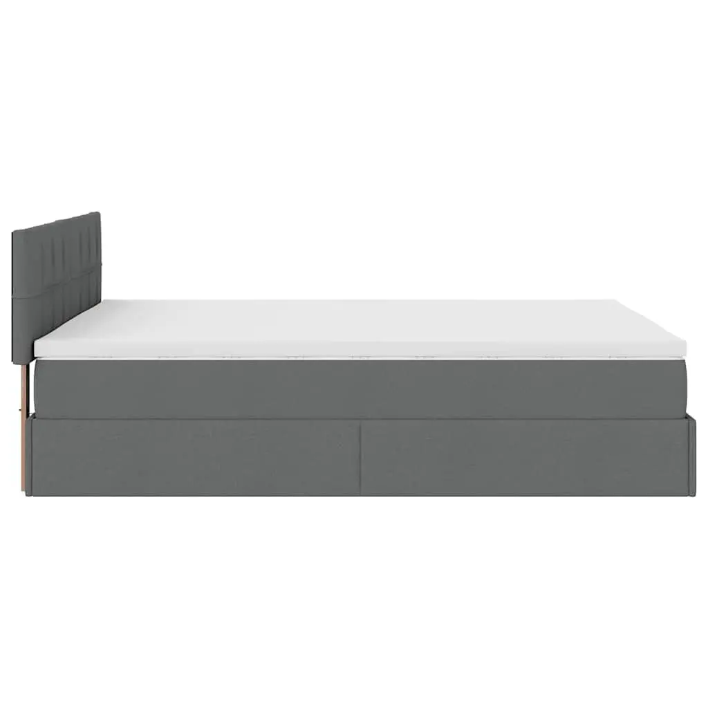 Queen Size Ottoman Bed with Pocket Spring Mattress in Grey