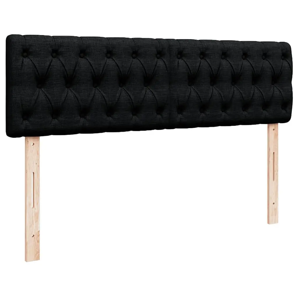 Ottoman Bed Double Polyester Fabric Black with Pocket Spring Mattress and Hydraulic Lift Storage Base