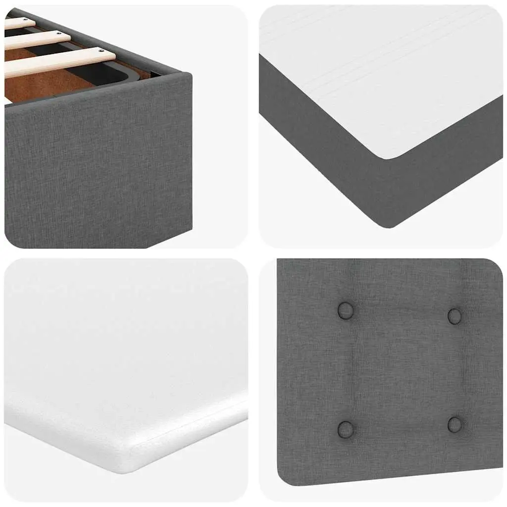 Ottoman Bed Queen Polyester Fabric Grey Pocket Spring Mattress Storage Lift Base
