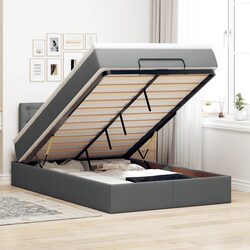 Grey Fabric Ottoman Bed with Pocket Spring Mattress