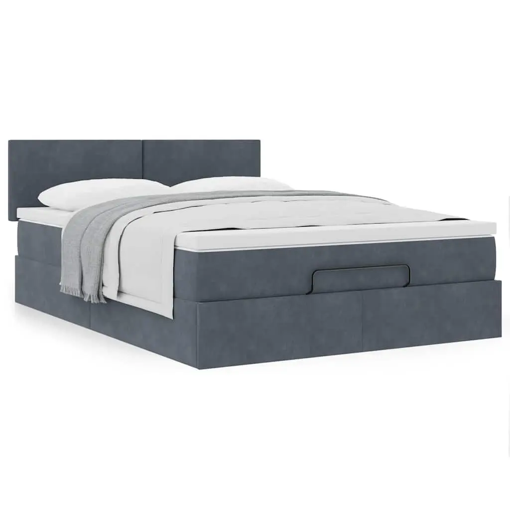 Ottoman Bed with Pocket Spring Mattress in Grey