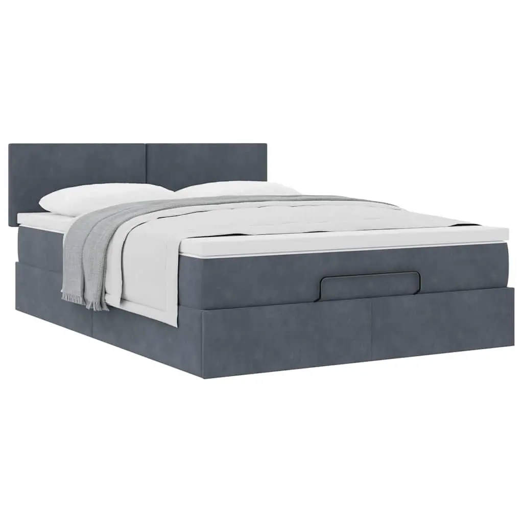 Ottoman Bed with Pocket Spring Mattress in Grey