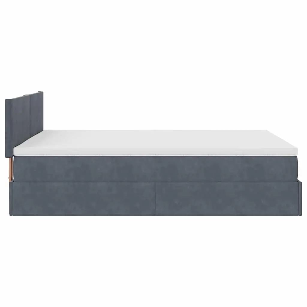 Ottoman Bed with Pocket Spring Mattress in Grey