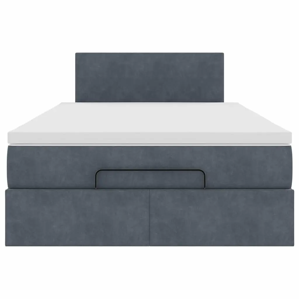 Ottoman Bed with Mattress King Single Storage Lift Grey Velvet Pocket Spring