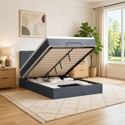 Queen Ottoman Bed with Comfortable Pocket Spring Mattress