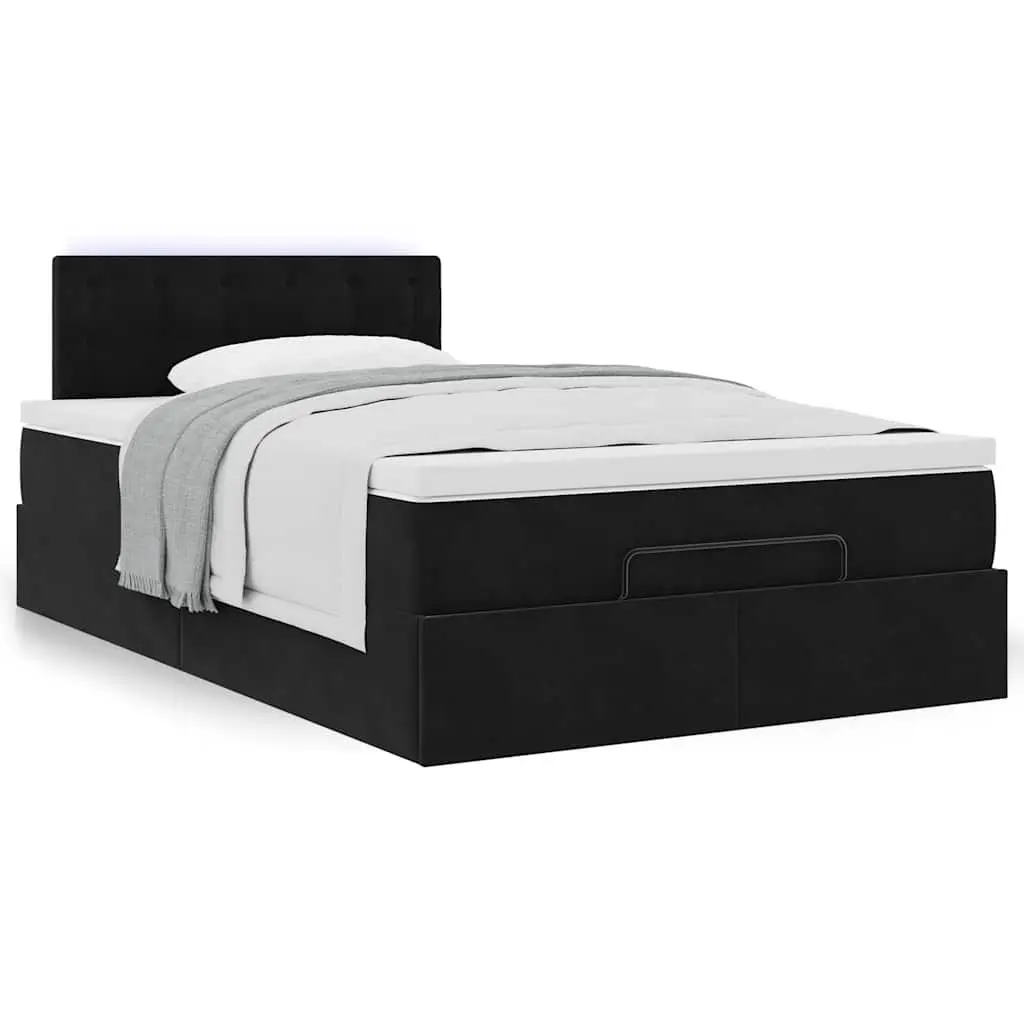 Black King Single Ottoman Bed with Pocket Spring Mattress