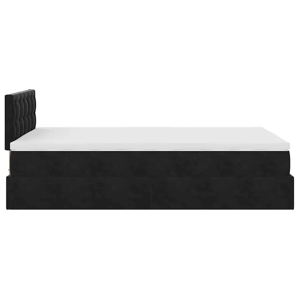Black King Single Ottoman Bed with Pocket Spring Mattress