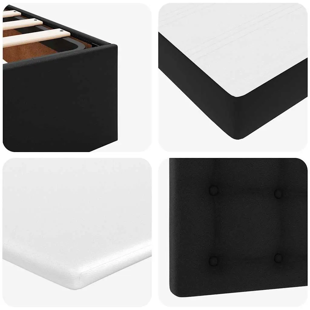 Ottoman Bed with Pocket Spring Mattress LED Lights Under-Bed Storage King