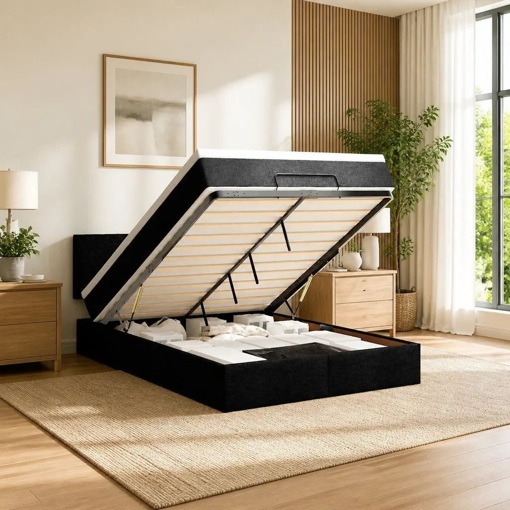 Double Ottoman Bed with Pocket Spring Mattress