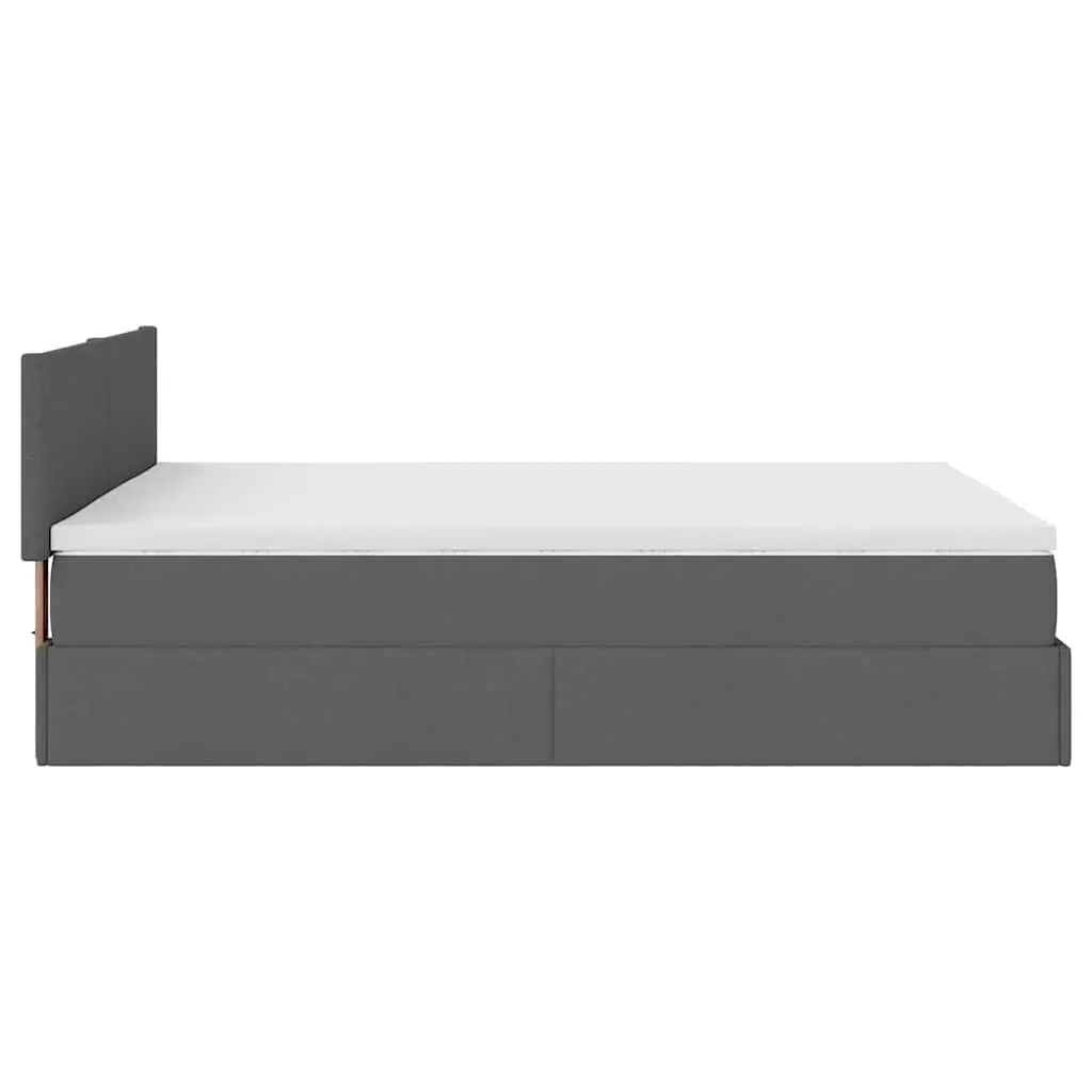 Ottoman Bed Pocket Spring Mattress Queen Grey Fabric