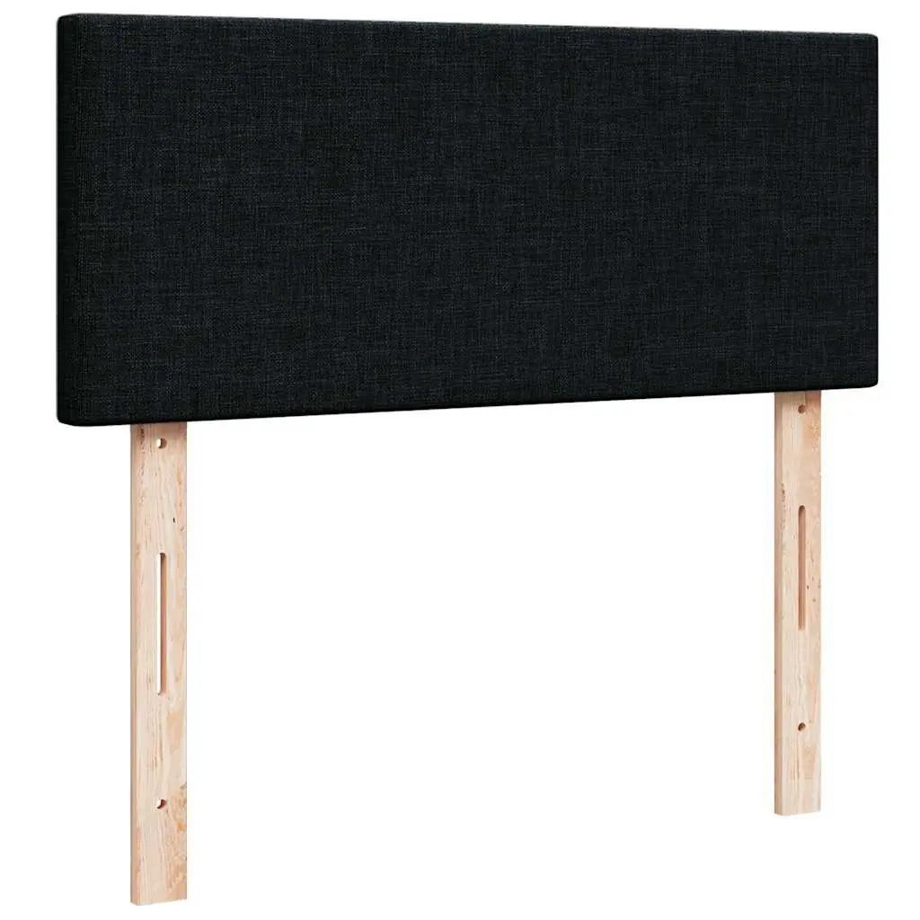 Black Fabric Ottoman Bed King Single with Pocket Spring Mattress and LED
