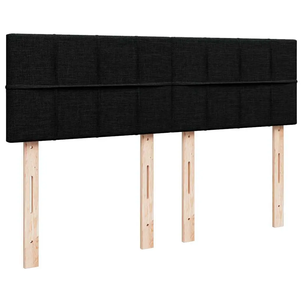 Double Black Fabric Ottoman Bed with Pocket Spring Mattress