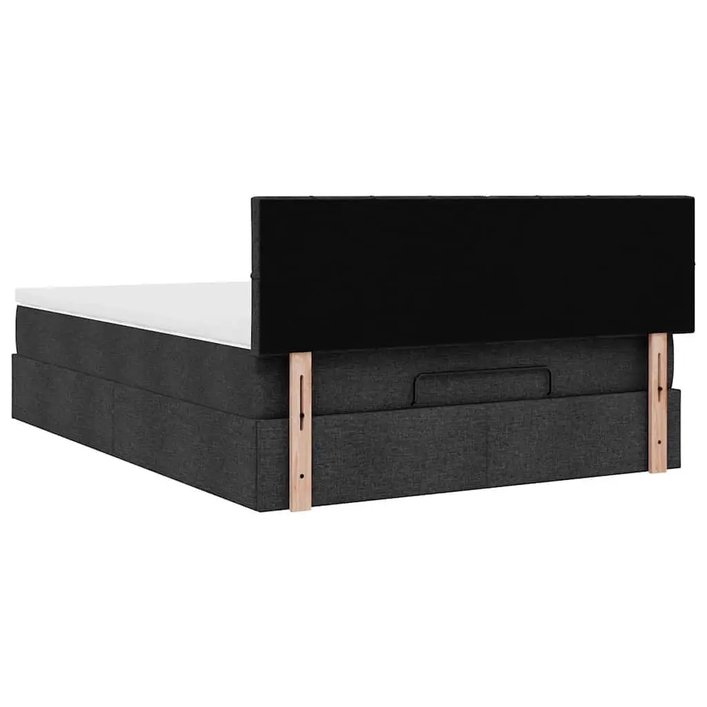 Double Black Fabric Ottoman Bed with Pocket Spring Mattress