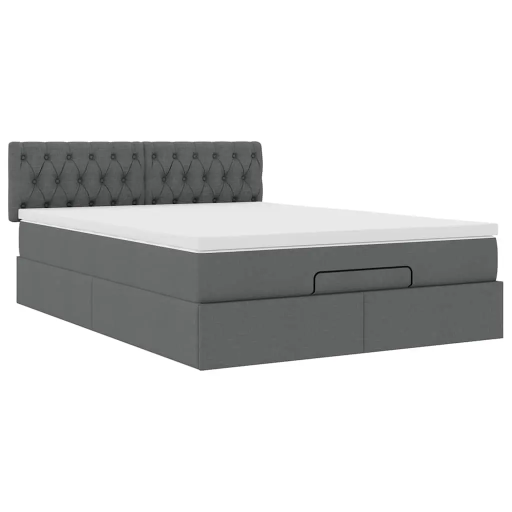 Ottoman Bed Pocket Spring Mattress Queen Size Grey