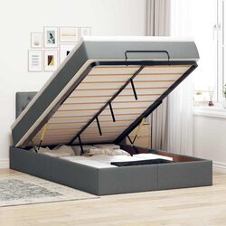 Grey King Single Ottoman Bed with Pocket Spring Mattress
