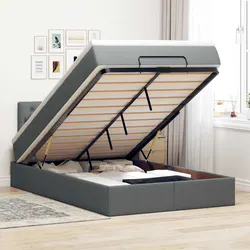 Grey King Single Ottoman Bed with Pocket Spring Mattress